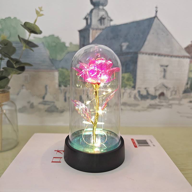 Gold foil gold rose acrylic cover all night light Christmas cher Tanabata Valentine's Day Mother's Day pendulum