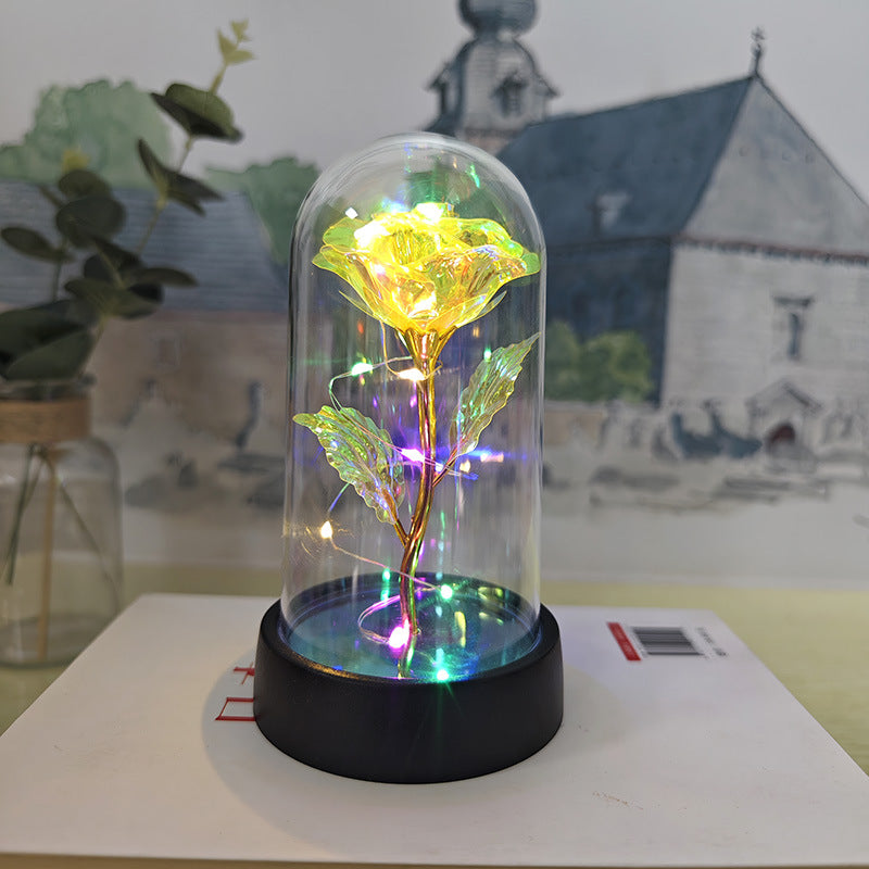 Gold foil gold rose acrylic cover all night light Christmas cher Tanabata Valentine's Day Mother's Day pendulum