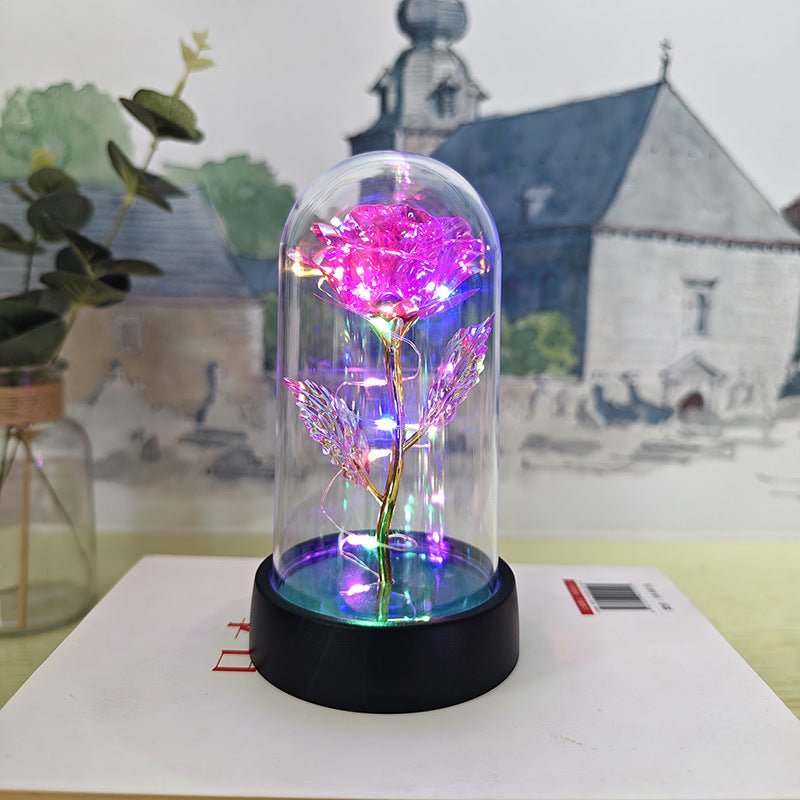 Gold foil gold rose acrylic cover all night light Christmas cher Tanabata Valentine's Day Mother's Day pendulum