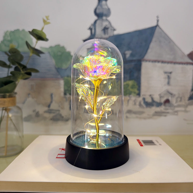 Gold foil gold rose acrylic cover all night light Christmas cher Tanabata Valentine's Day Mother's Day pendulum