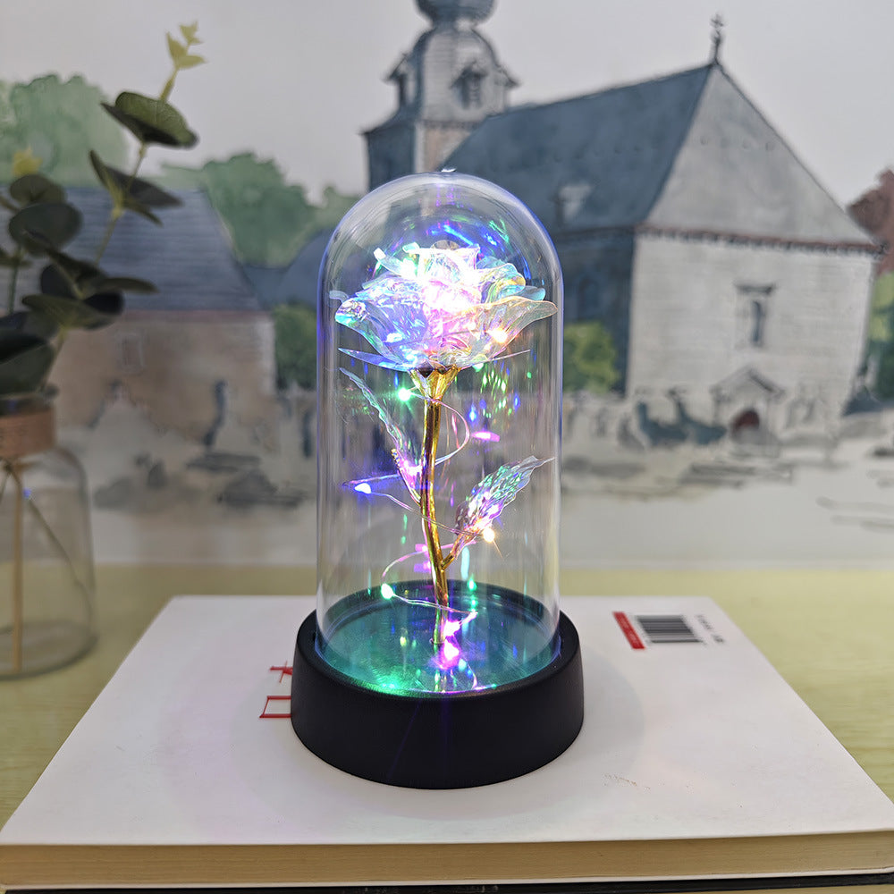 Gold foil gold rose acrylic cover all night light Christmas cher Tanabata Valentine's Day Mother's Day pendulum