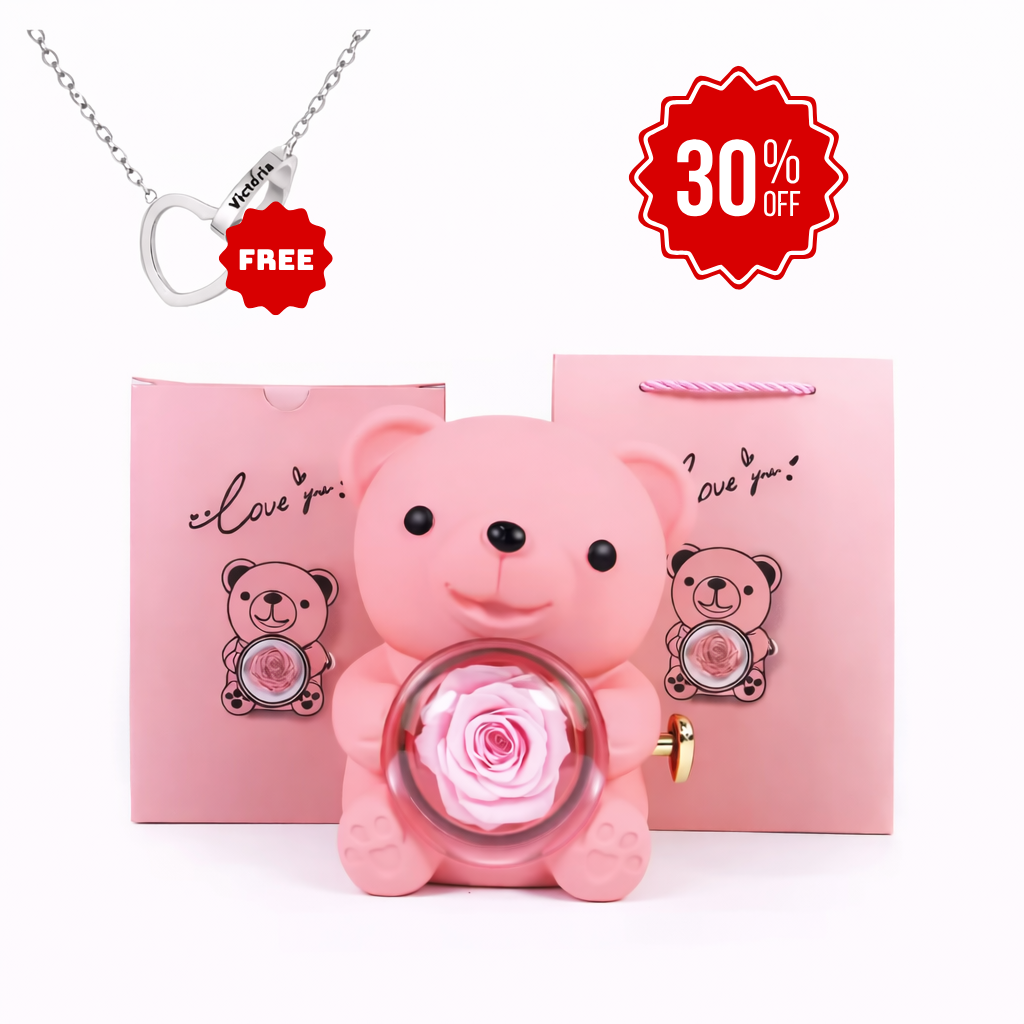 The Eternal Rose Bear With A Hidden Heartbeat